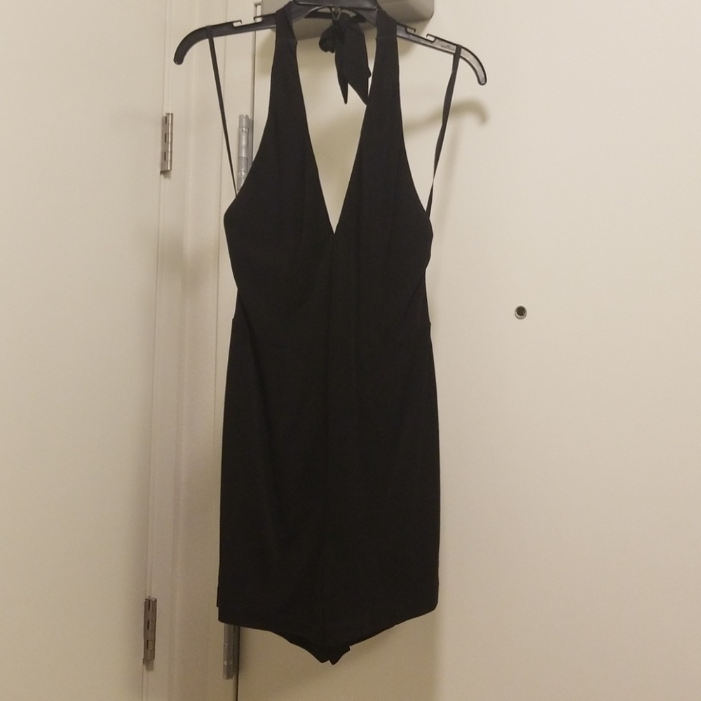 BEBE Black Haltered Romper